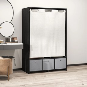 HOMCOM Dulap penderie dulap de depozitare cu tringle cortină 3 nișe și 3 sertare din material textil detașabile 105 x 48 x 160 cm | Aosom Romania