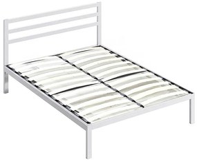 Cadru pat metalic Bella cu grilaj cadou-160x200 cm-alb