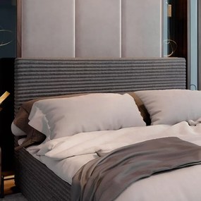 OFERTA Pat tapițat boxspring ISPIRA 140x200 cm crem II. calitate Saltele: Saltea cu arcuri Bonell