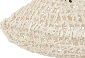 Lustră suspendată din fibre naturale împletite, natur, 35 x 65 cm, „Conches”