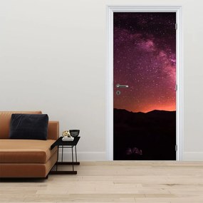 Fototapet pentru ușă - Calea lactee roz (95x205cm)