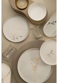 Set de veselă 27 piese alb/auriu/porțelan