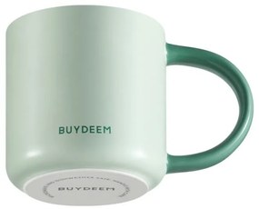 Ceasca ceramica pentru ceai si cafea Buydeem CD1018-CG, 350 ml, Fund plat, Scala de masurare interna, Verde