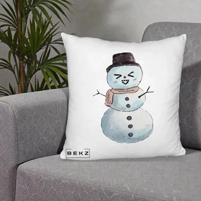 Perna Decorativa Om de Zapada Kawaii Haios, 40x40 cm, Alb Pufos, Husa Detasabila, Perna Inclusa, BEKZ®