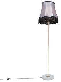 Lampă de podea din alamă cu nuanță Granny B negru-gri 45 cm - Kaso