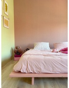 Pat matrimonial roz deschis din lemn masiv de pin cu somieră 140x200 cm Japan – Karup Design