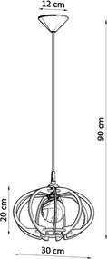 Lustră pe cablu MANDELINO 1xE27/60W/230V