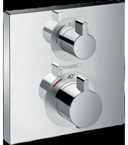 Baterie termostata incastrata cu divertor, crom Crom lucios