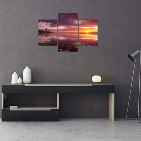 Tablou -  Plajă la apus de soare (90x60 cm)