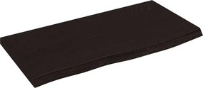 vidaXL Blat de baie, maro închis, 60x30x2 cm, lemn masiv tratat