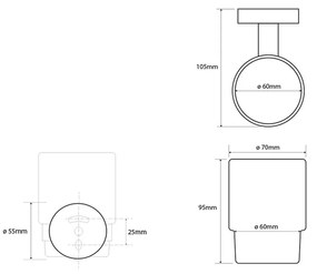 Pahar de baie SAPHO XR903 Sticlă round X, crom