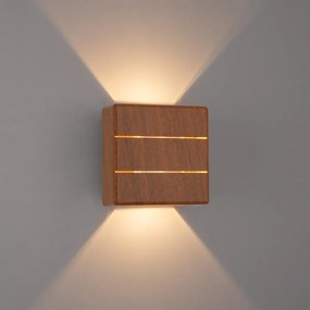 Brilagi -LED Aplica de exterior DOUBLERAY LINE LED/6W/230V finisaj lemn IP54