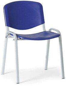 Scaun din plastic ISO - picioare gri, albastru