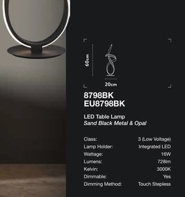 Lampa de masa LED design modern Belle negru