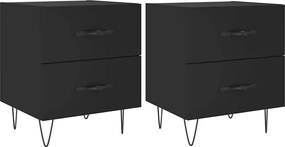 vidaXL Noptiere, 2 buc., negru, 40x35x47,5 cm, lemn compozit