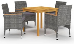 vidaXL Set mobilier de grădină, 5 piese, gri