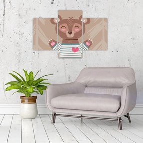 Tablou - Ursuleț de pluș în tricou cu dungi (90x60 cm)