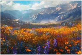 Tablou - Peisaj montan pictat II. (90x60 cm)