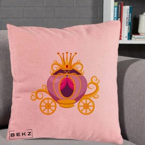Perna Decorativa Trasura Regala Aurie, 40x40 cm, Roz, Husa Detasabila, Perna Inclusa, BEKZ®