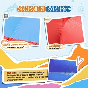 Castel Gonflabil 4 in 1 Outsunny pentru Copii de la 3 la 8 ani cu Tobogan, Trambulina, Piscina si Pompa inclusa, 265x260x200cm | Aosom Romania