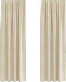 vidaXL Perdele opace 2 pcs Crem 140 x 225 cm Catifea