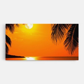 Tablou Canvas, 40x80cm, Dormitor si Living, Peisaje, Vara, Tropical Beach Sunset