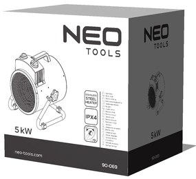 Încălzitor electric 5kW industrial, reglabil, IPX4 90-069