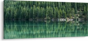 Tablou - Coniferi lângă lac (120x50 cm)