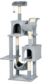 Copac de 177cm pentru Pisici pentru Pisici de Interior, Turn de Catarat pentru Pisici pe Mai Multe Niveluri, Gri 55x49x177cm PawHut | Aosom RO