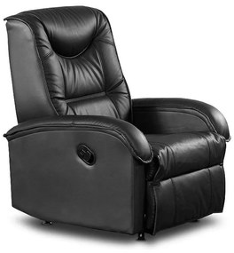 Fotoliu recliner Jeff piele ecologica negru H101 cm