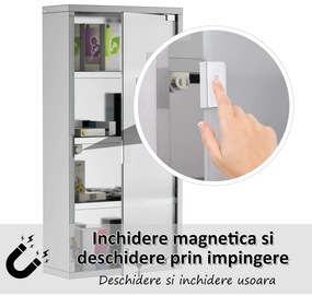 Dulap medicamente cu 4 rafturi HOMCOM, 30x12x60cm | Aosom Romania