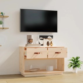 Comoda TV, 90x40x60 cm, lemn masiv de pin 1, Maro