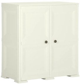 vidaXL Dulap din plastic, 79x43x85,5 cm, vanilla ice, design de lemn