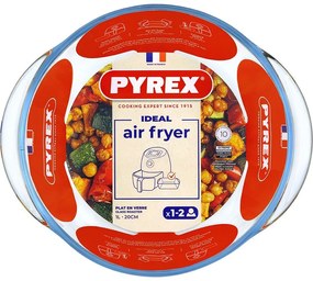 Pyrex Vas rotund pentru cuptor Air Fryer 1 l, 20 x18 x 7 cm, 1 l