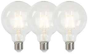 Set de 3 becuri LED cu dimmer E27 G95 5W 470lm 2700K