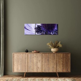 Tablou - Floare mov (cu ceas) (90x30 cm)