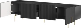 Dulap TV Malmi 200 cm - negru mat / picioare aurii