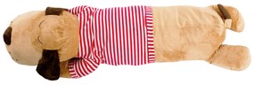 Câine de pluş, dungă maro / roşie, 140 cm, REXO TYP 3