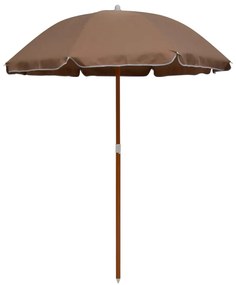 vidaXL Umbrelă de soare de grădină, stâlp din oțel, taupe, 180 cm