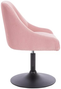 HR920N Scaun Roz Pudra din Catifea cu Bază Neagră