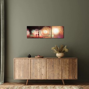 Tablou cu artificii (cu ceas) (90x30 cm)