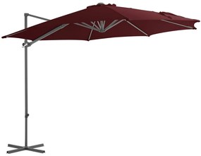 vidaXL Umbrelă în consolă cu stâlp din oțel, roșu bordo, 300 cm