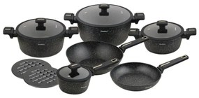 Set oale marmorate cu capace 12 peise Klausberg KB-7968, negru