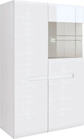Vitrina AZTECA TRIO, alb, PAL/sticla, cu iluminare LED, 90x41x145 cm