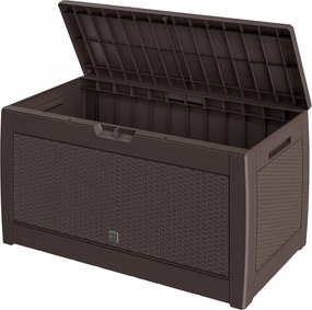 Ladă de depozitare pentru grădină Rato 310 l - aspect rattan, impermeabilă Maro