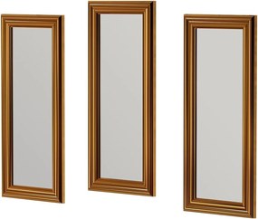 Set 3 oglinzi LAVIA, auriu, 30x3x70 cm