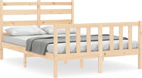 vidaXL Cadru de pat fără saltea, 140x190 cm, lemn masiv de pin
