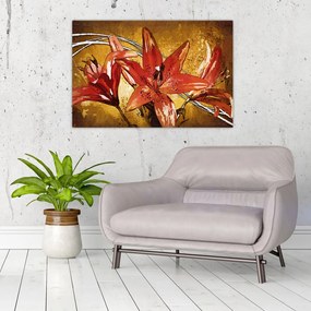 Tablou cu flori de crini (90x60 cm)