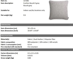 Perna decorativa LUX Boucle S, Boucle grey