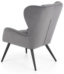 Fotoliu Tyrion velvet gri H91 cm